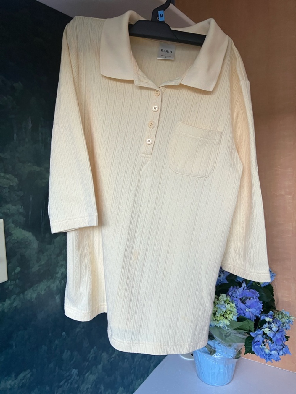 Blair Light Cream Knit Polo Shirt with Pocket